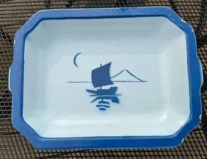 Vintage 50er KLAFRESTROM Schweden Emaille Gusseisen Backform blau & weiß - kostenloser Versand - Bild 1 von 6