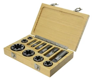 12 Piece Carbon Steel NPT Pipe Tap and Die Set 1/8 1/4 3/8 1/2 3/4 and 1 - Picture 1 of 2