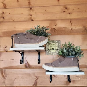Toms Paxton hellbraun Wildleder Leder mittelhohe Sneaker Slipper Knöchel Plateau Booties Größe 7 - Bild 1 von 11