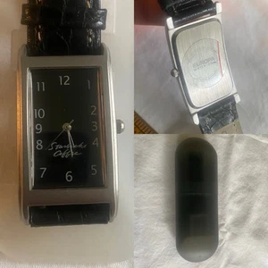 VINTAGE STARBUCKS EUROPA WATCH NIB~ Rectangle w/Leather Strap (LL10) - Picture 1 of 9
