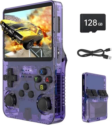 MARKENLOS R36S Retro Handheld Konsole, Weiß, ArkOS, 128GB, 20.000+ Spiele NEU&OVP DHL
