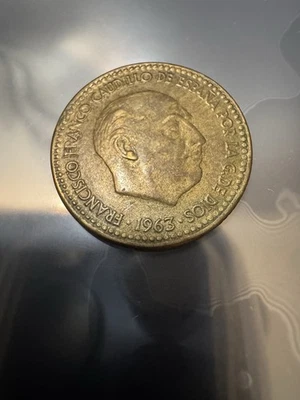 Spain 1963 Una 1 Peseta Francisco Franco Foreign Coin - Image 1 of 4