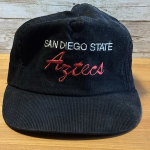 Vintage San Diego State Aztecs Script Corduroy Hat Adjustable Back Made in USA - Picture 1 of 10