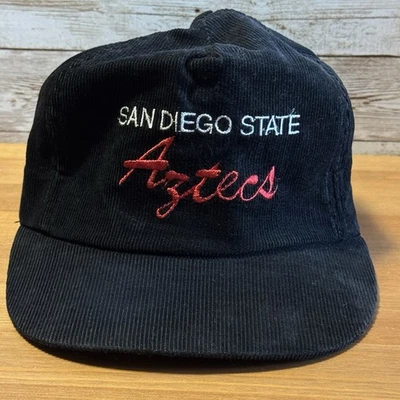 Vintage San Diego State Aztecs Script Corduroy Hat Adjustable Back Made in USA - Image 1 of 4