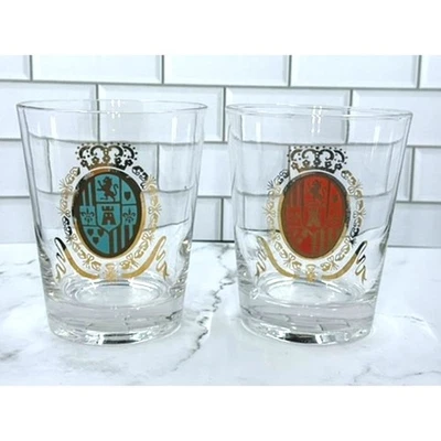 Federal Glass Baronet Castle Shield 2 Piece Set Vintage - Image 1 of 4