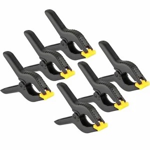 6 Pcs 6" inch Heavy Duty Plastic Spring Clamps Tips Tool Clip 2.5" Jaw Opening - Picture 1 of 4