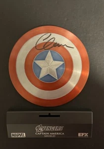 CHRIS EVANS SIGNED CAPTAIN AMERICA MINI SCALED REPLICA SHIELD BECKETT BAS - Picture 1 of 4
