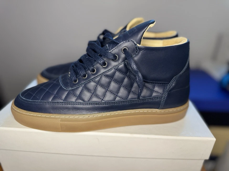 Zapatos para hombre Kith X de cuero acolchado azul marino talla 7,5 Foto 1 de 4