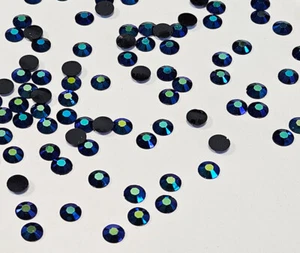 Jelly JET AB / schwarz SS20/~5mm NON HOTFIX Rhinestones Kleben Irisierend RESIN - Picture 1 of 21