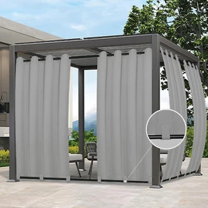 Outdoor Curtains Waterproof Windproof Weatherproof Curtain for Patio, Cabana, Po - Picture 1 of 8