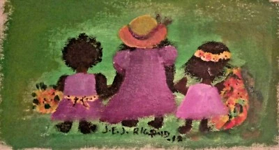 МАЛЕНЬКАЯ КАРТИНА БИЖУТЕРИЯ ГАИТЯНСКОЕ ФОЛЬКЛОРНОЕ ИСКУССТВО ДЖАННА ЭЛЬЗ ДЖОЗЕФ РИГО МАЙАМИ 06X10 - Изображение 1 из 4