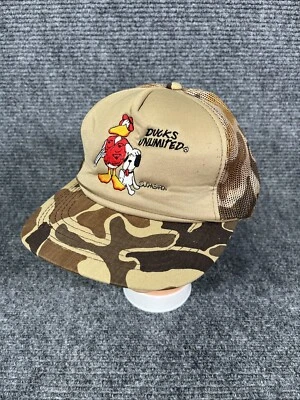 Vintage Ducks Unlimited Hat Cap Insulated Duck Camo Trucker Snapback 90s — 第 1/4 张图片