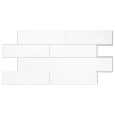 Smart Tiles Oslo White 22.56"x10.88" Vinyl Peel & Stick Tile 2.80 sq. ft. 2 Pack - Image 1 of 2