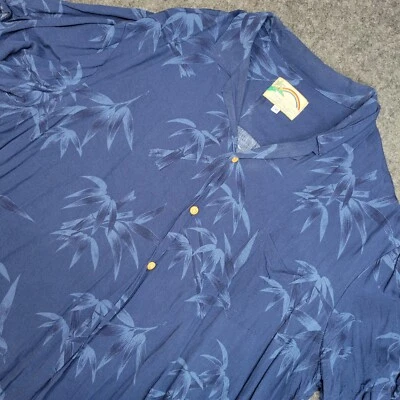 Vintage Paradise Found Shirt Mens 2XL Blue Hawaiian Bamboo Made In Hawaii Resort - Image 1 of 4
