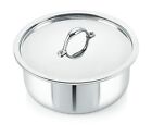 Traditional Triply Stainless Steel Cookware With Lid Steel Patila 4600 Ml