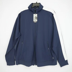 Solaris Herren Standkragen Trainingsanzug Jacke 2XB Big Man marineblauweiß gestreift neu mit Etikett - Bild 1 von 10
