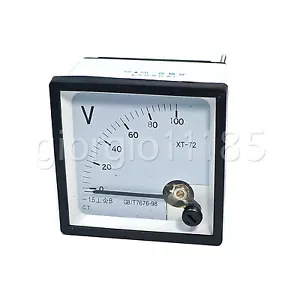 DC 0~100V Cuadrado Analógico Voltio Puntero Aguja Panel Medidor Voltímetro XT-72 - Imagen 1 de 3