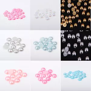 2,3,or 4mm Flat back Pearl Rhinestones Face Gem Embellishment Card Making Craft - Picture 1 of 34