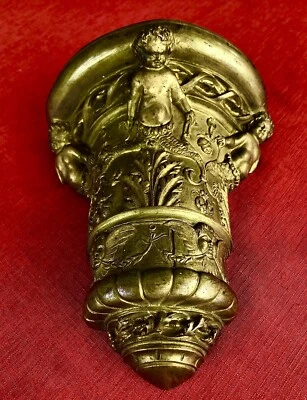 APPLIQUE ‘800 FRANCESE FUSIONE BRONZO DORATO ADATTATA LUCE ELETTRICA.PESO Kg.3ca - Immagine 1 di 4