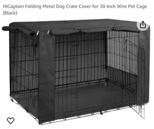 Hicaptain 30”  Dog Crate Cover Black Durable Windproof Pet Kennel Cover - Picture 1 of 8