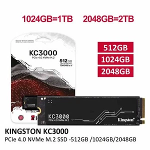 Kingston KC3000 NVMe SSD 512GB 1TB 2TB M.2 2280 PCIe 4.0 Solid State Disk For PC - Afbeelding 1 van 9