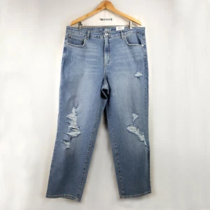 Style & Co Distressed blau hoher Bund gerade Denim Jeans neu mit Etikett $ 59 [16W/18W] - Bild 1 von 7