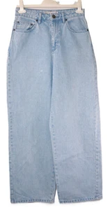 Pantalones de mezclilla para mujer Asos pierna ancha relajados tiro alto 100 % algodón azul talla W30 pulgadas L30 pulgadas - Imagen 1 de 4