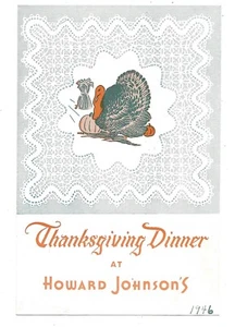 Vintage 1946 Howard Johnson’s Menu for Thanksgiving Dinner - Picture 1 of 2