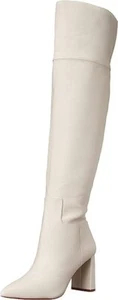 Jessica Simpson Akemi Chalk Faux Suede Knee High Side Zipper Block Heel Boots - Picture 1 of 6