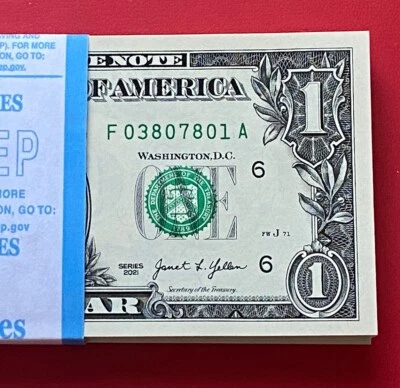 NEW 2021 $1 DOLLAR BILL ( ATLANTA F ) UNCIRCULATED - Image 1 of 3