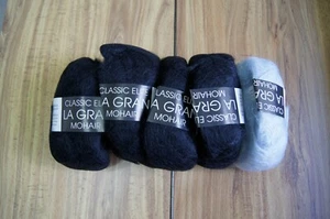 Classic Elite La Gran Mohair (black+blue) wool/yarn for knitting/crochet - Picture 1 of 8