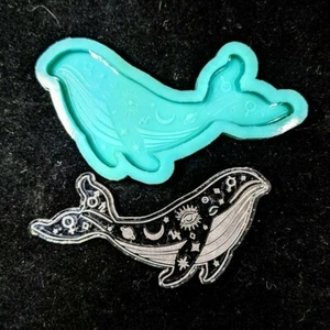 Glänzende mystische Buckelwal Silikonform - 3,5 Zoll - Harz Handwerk Schmuck  - Bild 1 von 3