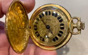 Vintage Arnex Ancre De Precision 17 Jewels Pocket Watch Fancy Dial RUNS GREAT. - Picture 1 of 8