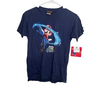 Official Nintendo 2008 Super Mario Galaxy T-Shirt Boy's Large Blue NWT - Picture 1 of 12
