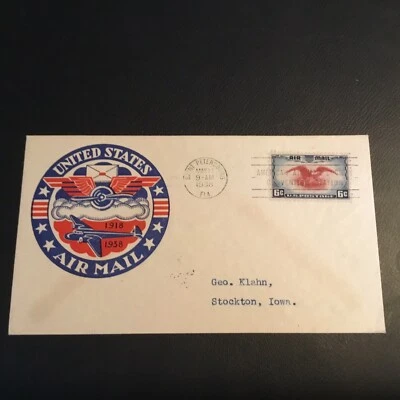 FDC 1938 #C23-49 STAEHLE UNITED STATES AIR MAIL 1918-1938. Cachet 6 Stamp  - Image 1 of 2