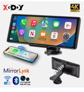 XGODY 10" 4K Car DVR Dash Cam 2 Channel Video Recorder Mirror GPS WIFI G-sensor - Picture 1 of 9