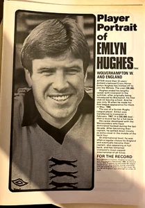Magazine Player Portrait/Picture  EMLYN HUGHES. Liverpool Wolves England - Picture 1 of 1
