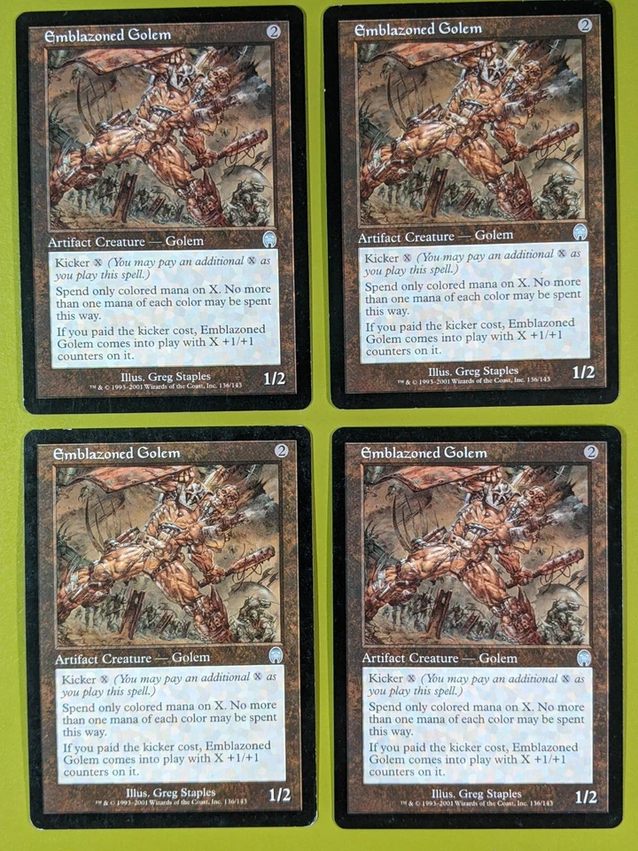 Emblazoned Golem x4 Apocalypse 4x Playset Magic the Gathering MTG - Image 1 of 1