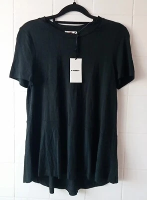 WHISTLES Women's BLACK Flippy Hem Tee/TOP Size S⭐ BRAND NEW: RRP £45⭐L👀K! - Image 1 of 4