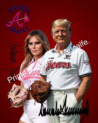 Donald Trump and Melania Trumpe as a  NY Yankees.  Baseball 8x10   Print. - Image 1 of 4