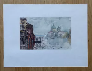 Venedig. Farbradierung um 1930. Nicht signiert. Blatt: 28x37,5 Motiv:14,5x23 cm. - Picture 1 of 3
