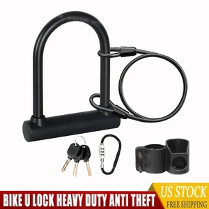 Bike Lock Heavy Duty ebike U-Lock Anti Theft Sturdy Mounting Bracket Keys NEW - Picture 1 of 12