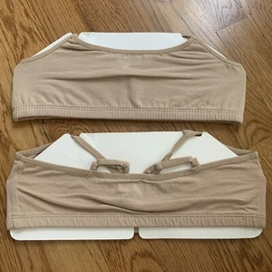 Gap Girls Pullover Bra Set Of 2 Tan Beige Cotton Sz XL 12 No Padding/Lining NWT - Picture 1 of 5
