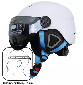 KINDER VISIER SKIHELM Kinderhelm Gr. 48 - 51 cm Helm Wintersport Schlitten Kids - Bild 1 von 11