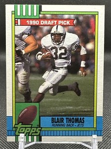 Vtg NFL 1990 Topps Tiffany #448 BLAIR THOMAS RC NY Jets Penn State RB