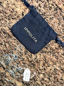 $350 Nieman Marcus Ippolita Jumbo Hammered Jet Set Earrings Sterling Silver 925 - Picture 1 of 10