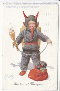 KÜNSTLERKARTE , GRUSS VOM KRAMPUS , PUTE , ZUNGE , DACKEL , SIG FEIERTAG Q - Picture 1 of 2