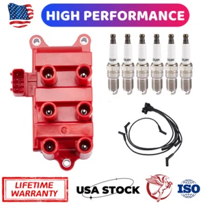Ignition Coil & Iridium Spark Plug & Wire For Ford Ranger 3.0L 2001-2008 FD498 - Picture 1 of 19