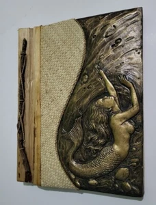 Mermaid Handmade Paper Wood Cover Photo Album Picture Book 4x6" - Picture 1 of 8