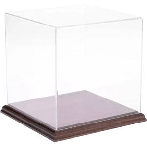 Plymor Clear Acrylic Display Case with Hardwood Base, 7" W x 7" D x 7" H - Picture 1 of 2